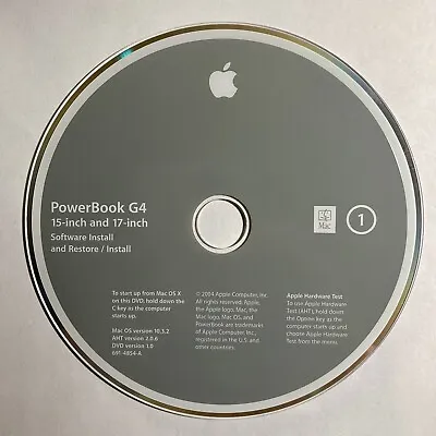 Genuine 2004 Apple Mac OS X Panther 10.3.2 Install & Restore Discs PowerBook G4 • $19.99