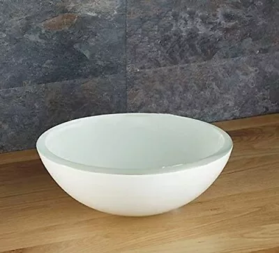 £32.99 • Buy LWX Bathroom Sink Art Basin Round Bowl, Tempered  Glass White