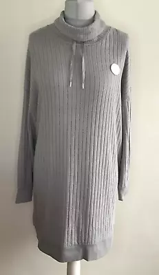 M&S Cosy Rib Lounge Dress Size Medium ( 12/14 Dress Size) Silver Grey • £13.99