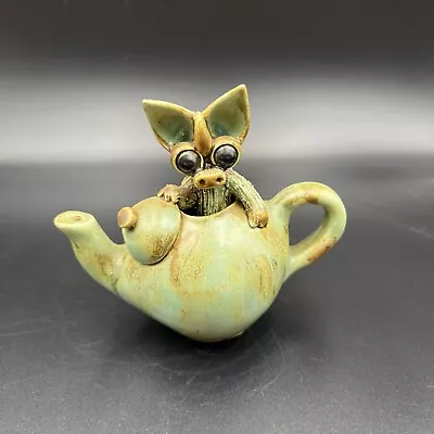 Vintage Yare Designs Pottery Dragon Baby Dragon In Tea Pot Ornament Gift RARE • £79.95