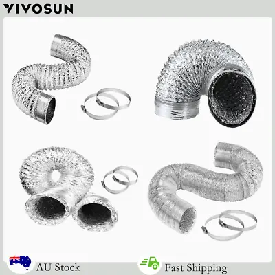 VIVOSUN 4/6/8 Inch Aluminium Ducting Flexible Pipe Hose Ventilation Fan Air Pipe • $21.84