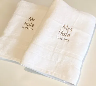 £26.99 • Buy Personalised Mr And Mrs Gift - Personalised Wedding Towels
