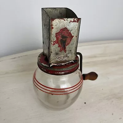 Vintage Anchor Hocking Nut Meat Chopper Kitchen Accessory Red Glass • $5