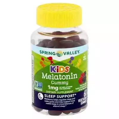 Spring Valley Kids Melatonin Dietary Supplement Gummies Raspberry 1 Mg 60 Cou • $11.99