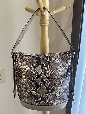 Michael  Kors Reese Snake Python Embossed Leather Handbag Shoulder Bag • $75