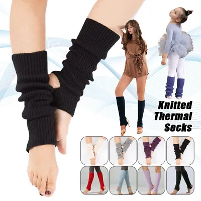 Kids Girls Ladies Plain Leg Warmer School Dance Wear Winter Legwarmer Tutu Fancy • £7.19