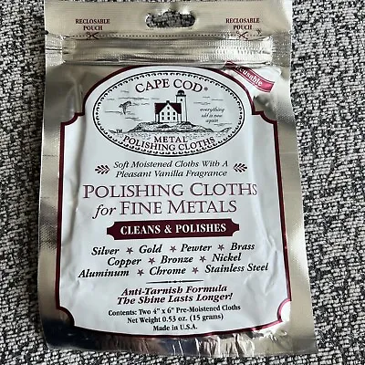 Cape Cod Polish Co Metal Polishing Cloths Foil Pouch - 0.53Oz • $12