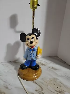 Mickey Mouse Lamp Vintage Blue Suit With Hat Sweet Heart Face DISNEY • $50