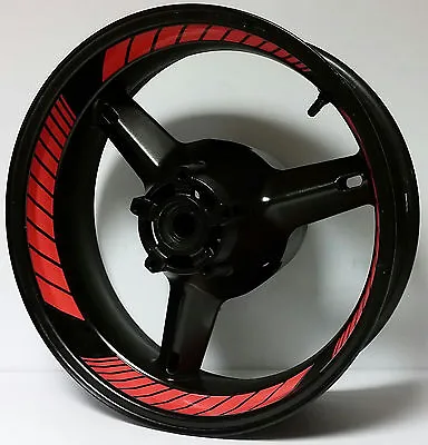 Dark Orange Red Custom Inner Rim Decals Wheel Stickers Stripes Tape Graphics Kit • $24.99