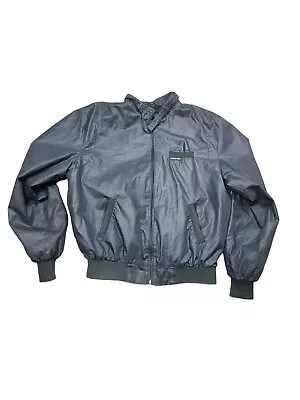 Members Only Jacket Mens 44L 2XL Black Bomber Stranger Things Full Zip Racer • $29.59