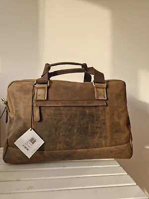 John Lewis Ottawa Oiled Leather Holdall Brown. Brand New ( Without Straps) • £97.99