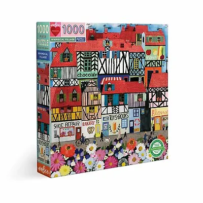 EeBoo 1000 Pc Puzzle – Whimsical Village Kids Puzzle Family Puzzle 03891 • $34.64