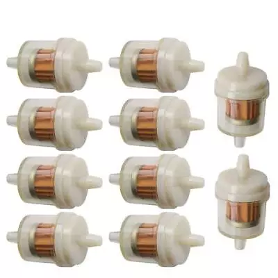 £7.99 • Buy 10Pcs Universal Fuel Filter Fits 1/4  ID Fuel Line & Lawn Mower MTD Yamaha