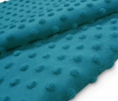 £5.50 • Buy Supersoft Dimple Dot Cuddle Popcorn Soft Fleece Plush Fabric -  Ocean Blue