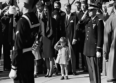 John F Kennedy Jr Salutes Casket PHOTO JFK Assassination Funeral John John • $5.48