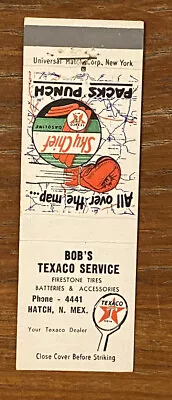 Vintage Bob’s Texaco Service Matchbook Cover Ad Hatch New Mexico! A02298 • $3.99