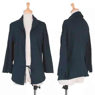 Sale R By 45Rpm Indigo Dyed Cotton Drawcord Cardigan Navy 1 Used Ladies • $88.11