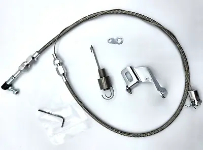 Throttle Return Spring And 24  Stainless Braided Cable SS Kit Hot Rod Rat Rod • $32.99