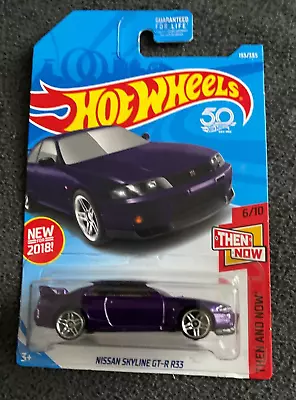 Hot Wheels 2018 Then And Now Series  Purple Nissan Skyline Gt-r R33 #6/10 • $14.98