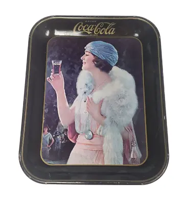 Coca-Cola 1920's Flapper Girl Fox Fur Vintage 1973 Advertisement Tin Tray 13x10 • $21.63
