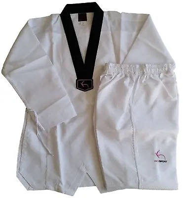 V-Neck Taekwondo Suit White Martial Arts Uniform Karate Training For Kids 1/150 • £14.55