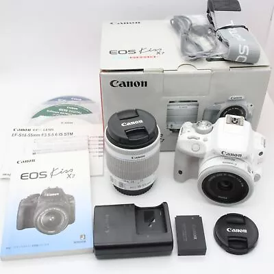 [Near MINT]Canon EOS Kiss X7/Rebel SL1/100D W/40mm & 18-55mm White 280Shots • $925.07