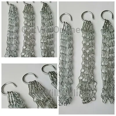 3 X 17  Silver Replacement Garden Hanging Basket Spare Metal Chains Hanger Easy • £5.89