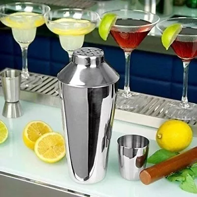 £7.95 • Buy 3 Piece Cocktail Shaker With Built In Strainer Set Bar Pub Drink Party