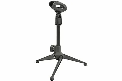 Desktop Table Adjustable Metal Tripod Microphone Mic Stand Holder With Clip • £11.92