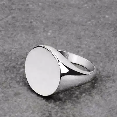 High Polished Men's Pinky Ring 925 Silver Simple Round Signet Ring • $99.90