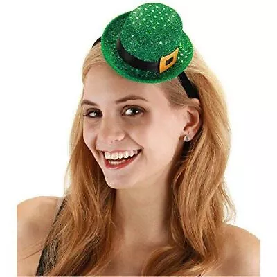 Mini Leprechaun Hat Headband - Green Sequin - Elf - Costume Accessory • $10.99