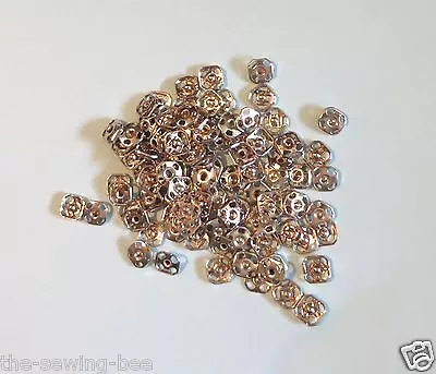 50 SETS Square Snaps Sewing Silver Fasteners Used In Vintage Doll Clothes 2/0 • $7.99