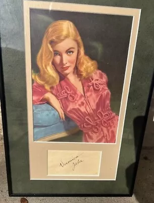 Veronica Lake / Beautiful Vintage Framed Art Work With Signature  • $125