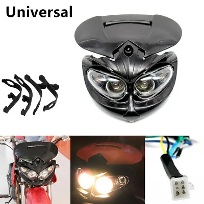 $33.47 • Buy Motorcycle Motocross Headlight Fairing Light Dual Street Fighter Bulb Lamp Kit
