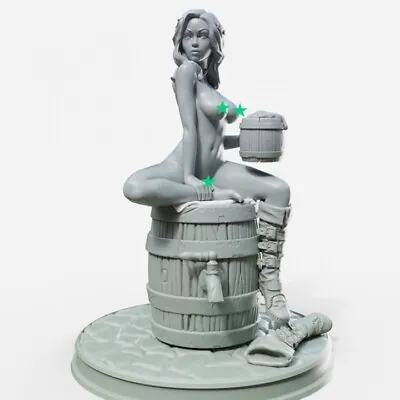 Jalissa Female Fighter Rogue Pinup Drinking Pose Nude Miniature For Tabletop RPG • $8.50