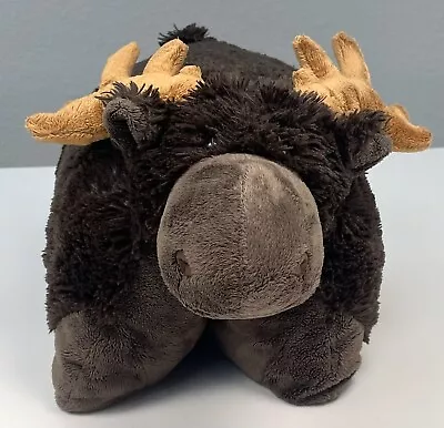 2009 PILLOW PETS Pet 19  Brown Plush Stuffed Animal Toy MOOSE Reindeer EUC • $24.99