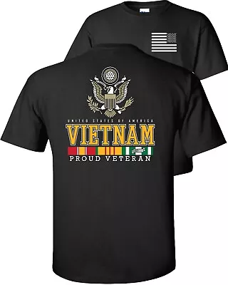 Vietnam Veteran T-Shirt/Long Sleeve Proud Veteran Ribbons Eagle • $21.75