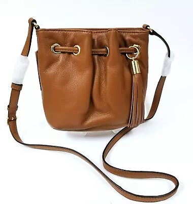 New Michael Kors Gold Hardwareluggagebrown Leather Ring Tote Crossbody Handbag • $122.49