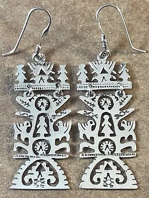 Beautiful Mexican Mexico Sterling Tree Of Life Earrings • $79