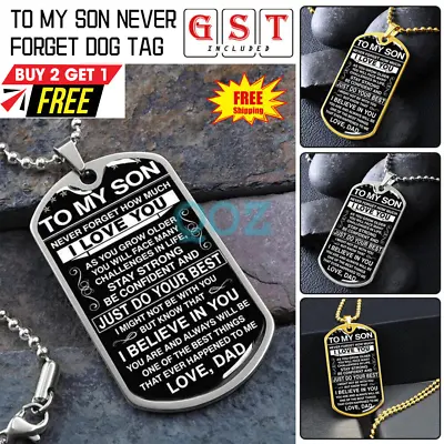 To My Son Never Forget How Much I Love You Dog Tag Military Ball Chain From Dad • $8.93