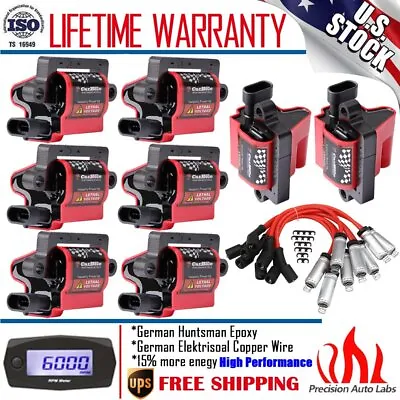 8 Pack Square Ignition Coil & Spark Plug Wire For Chevy GMC LS3 4.8/5.3/6.0/8.1L • $138.99