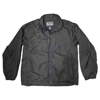 5.11 Tactical Packable Jacket Men’s L Black Lightweight Rain & Wind Resistant • $45