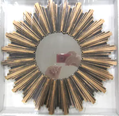 14 Inch Gold Sunburst Wall Mirror Decor For Living Room Entryway Hallway Sun Lar • $22.95