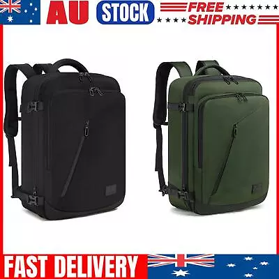  Versatile 40L Expandable Travel Backpack - Flight Approved - Black/Green - Ligh • $17.99