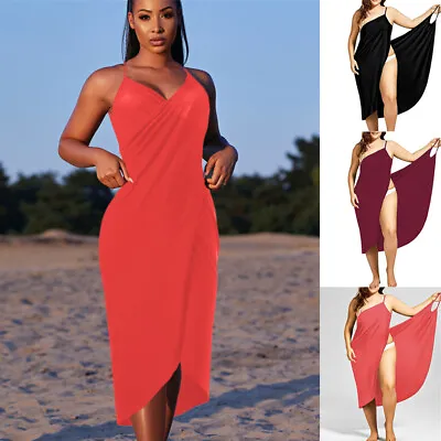 £7.76 • Buy Women Backless Bikini Cover Up Beachwear Beach Dress Wrap Sarong Plus Size Tops