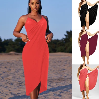 £7.76 • Buy Women Backless Bikini Cover Up Beachwear Beach Dress Wrap Sarong Plus Size Tops