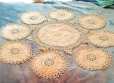 🌟 Vintage Set Of 9 Crochet Doilies • $9.50