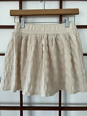 Zara Short Short Mini Skort Seersucker Beige Xs Mint • $8