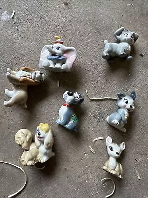Lot 8 Collectable Wade Whimsies Figurines. Disney Elephant Rabbit Bambi Dog • £9