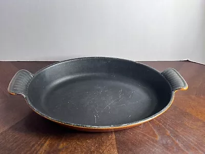 Vtg. Le Creuset #28 Cast Iron Orange Oval Casserole Baker-see Pics • £48.23